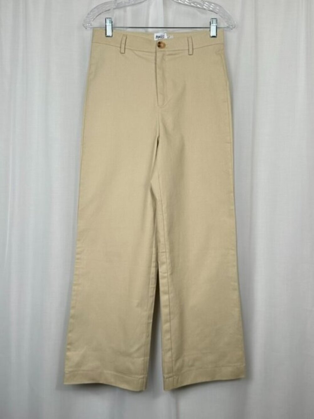 Princess Polly Carter Pants 4 Ankle Wide Leg High Rise Beige Chino Minimalist